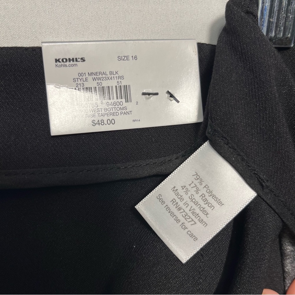 Women's Nine West High Rise Sz 14 Tapered Pants NWT - Picture 6 of 8
